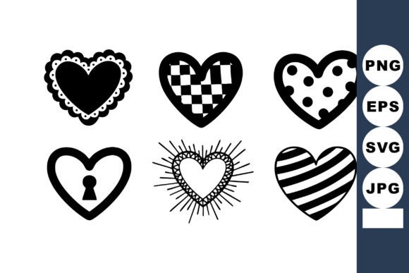 Black and White Decorative Hearts Set Wi: A Designer's Toolkit
