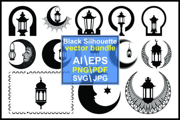 Black Crescent Moon Islamic Decorative: A Design Asset for Cultural Projects