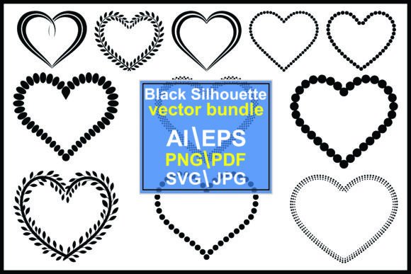 Black Heart Shapes Decorative Elements: A Design Asset Guide