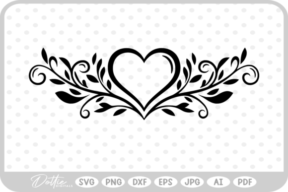 Botanical Decorative Heart SVG PNG DXF: A Design Asset for Every Creator