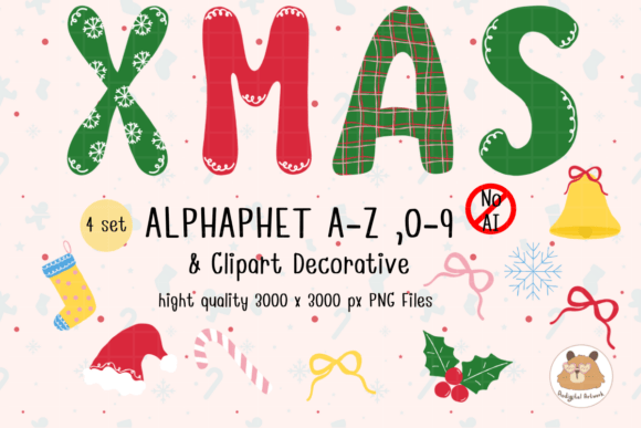 Christmas Alphabet & Decorative Clipart: A Festive Design Toolkit