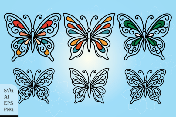 Decorative Butterflies Set: Nature-Inspired Artwork for Modern Design