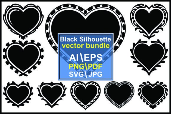 Decorative Heart Shapes Silhouette: A Designer's Go-To Graphic Bundle