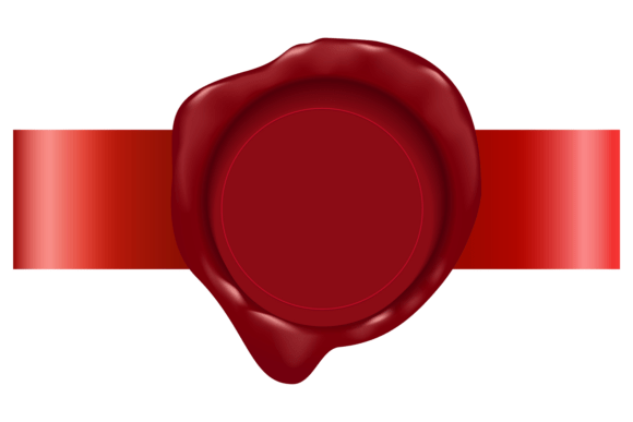 Decorative Red Ribbon with Rubber Seal: A Mark of Authenticity