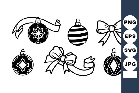 Elegant Holiday Vector Art: Christmas Ornaments & Bows