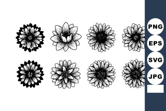 Elevate Your Brand with Black and White Hand Drawn Decorative Fl