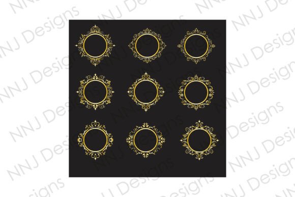 Elevate Your Designs with a Decorative Golden Circle Frame