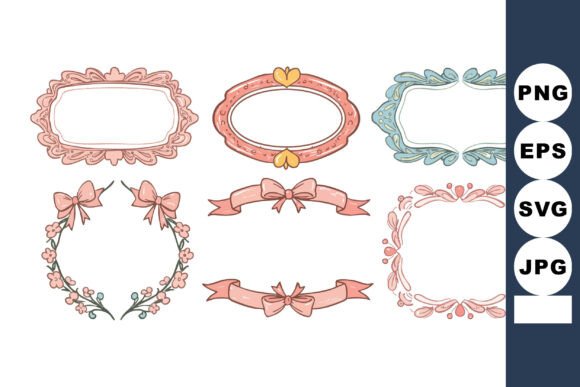 Elevate Your Designs with Decorative Vintage Frames and Ribbons Wi