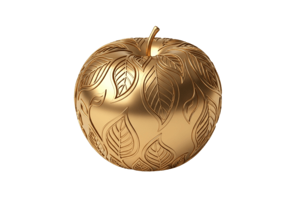 Premium Golden Decorative Apple: A Touch of Elegance