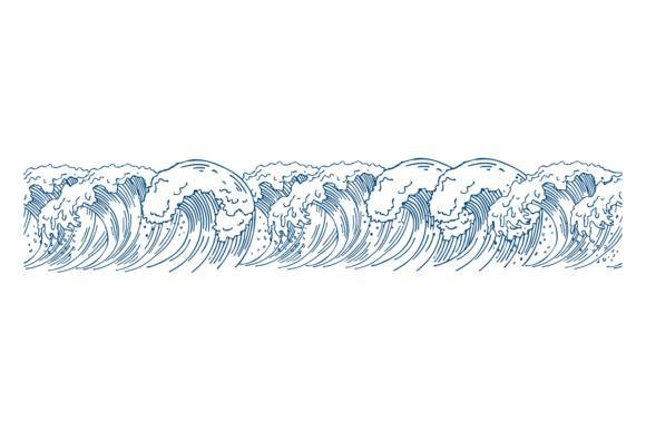 Storm Wave Decorative Border. Seamless V: Vintage Charm for Modern Projects