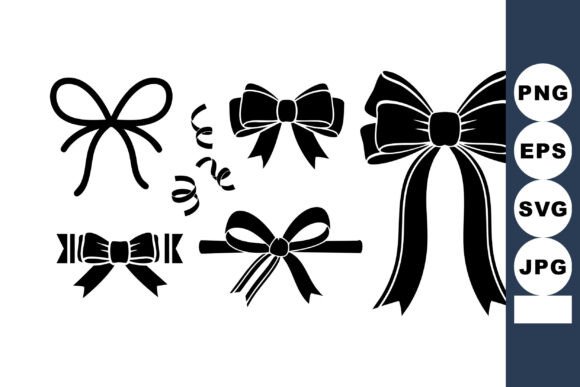 Styling Your Projects with Decorative Black Bows Vector Set with Va