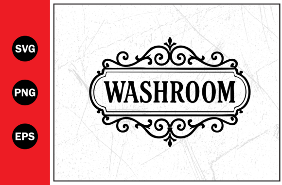 Vintage Washroom Sign Decorative Border: A Creative Asset